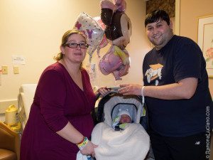 Mommy, Daddy, and Baby are ready to go home from the hospital